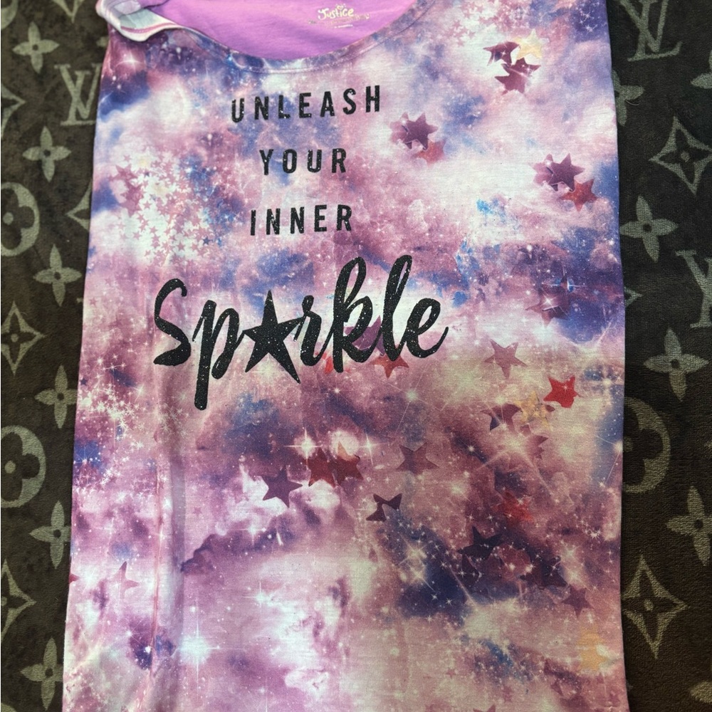 Justice Purple and Pink Galaxy Tee